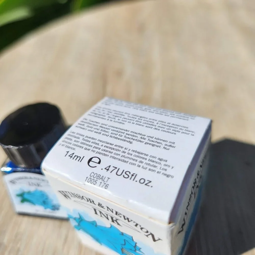 Winsor & Newton Drawing Ink 14ml Bottle Cobalt Blue Shimmer NEW Art Supplies Can